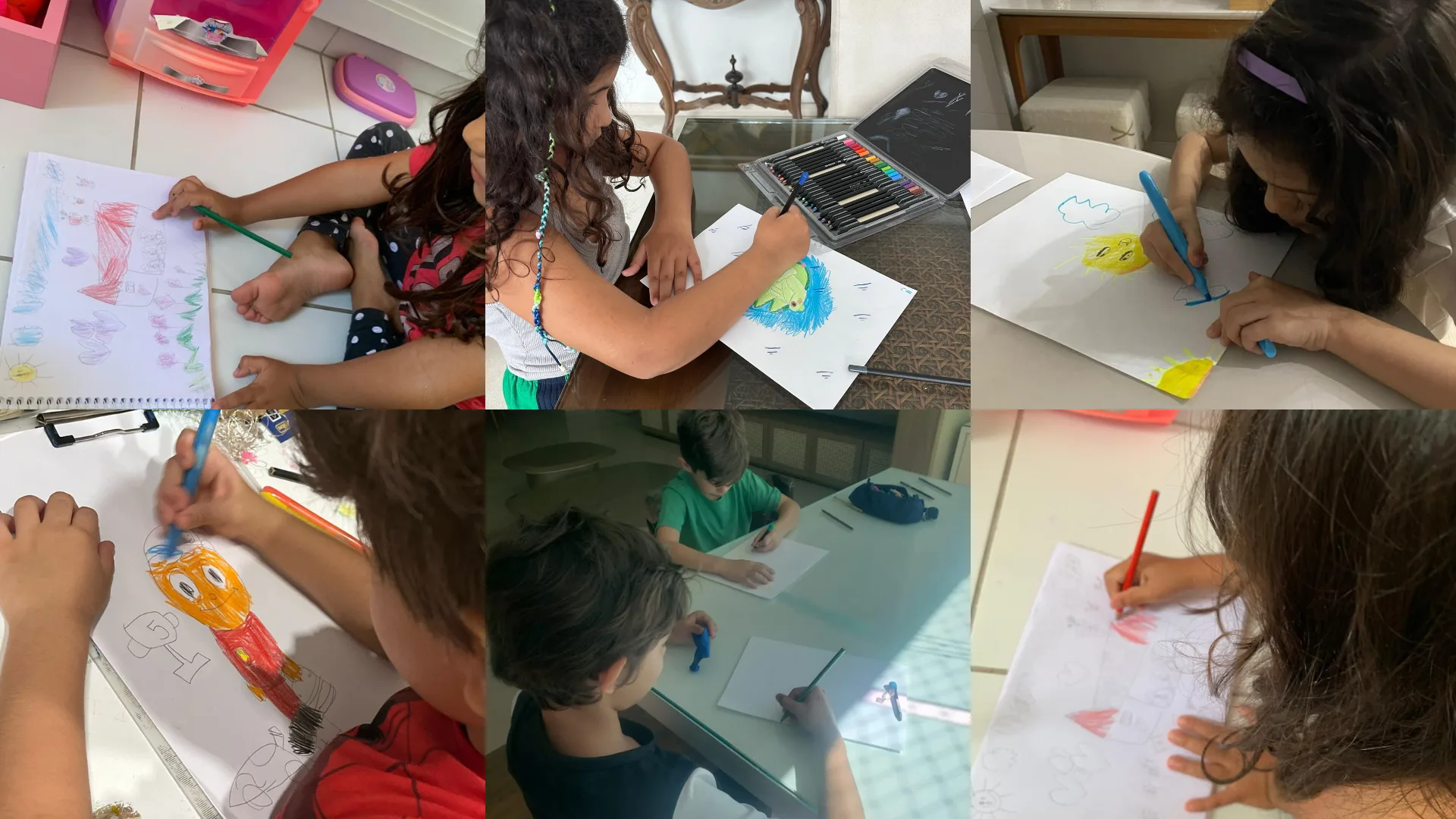 Crianças pintando