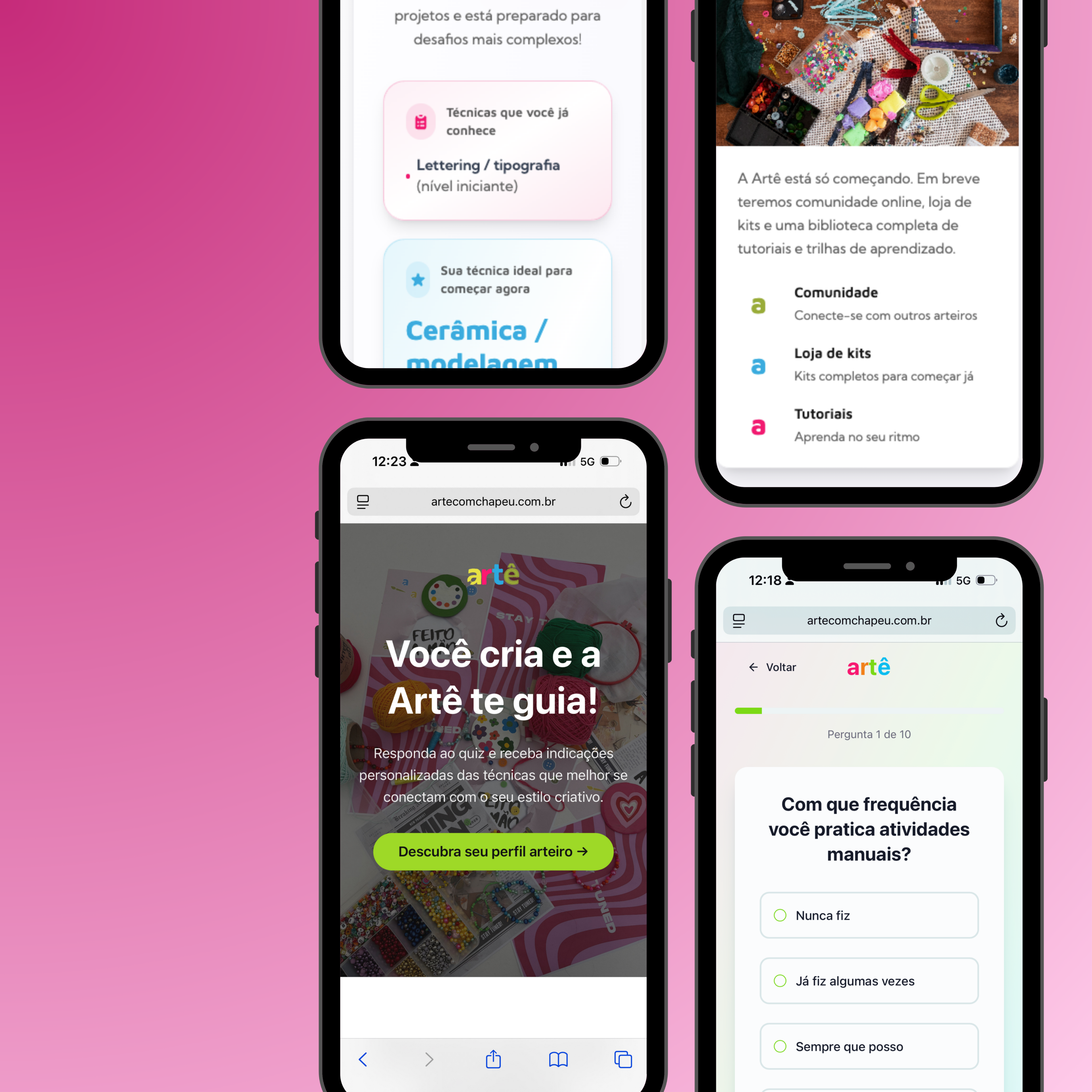 Projeto Artê — plataforma de atividades manuais